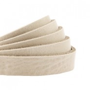 DQ leather flat 10mm Cream beige